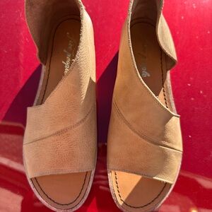 Free People Tan Leather Sandals